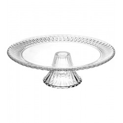 Prato 31,4x31,4x9,7cm Para Bolo De Cristal Ecológico Com Pé Radial